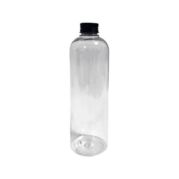 Notty Transparent PET Bottle with Black Aluminum Cap 500ml