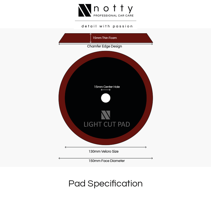 Notty 5" Thin Maroon Light Cutting Pad